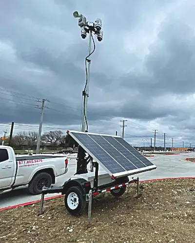 Blog Thumbnail Tall surveillance trailer in a bad weather setting