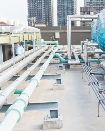 Blog Tall Public utility Site with pipes and tanks