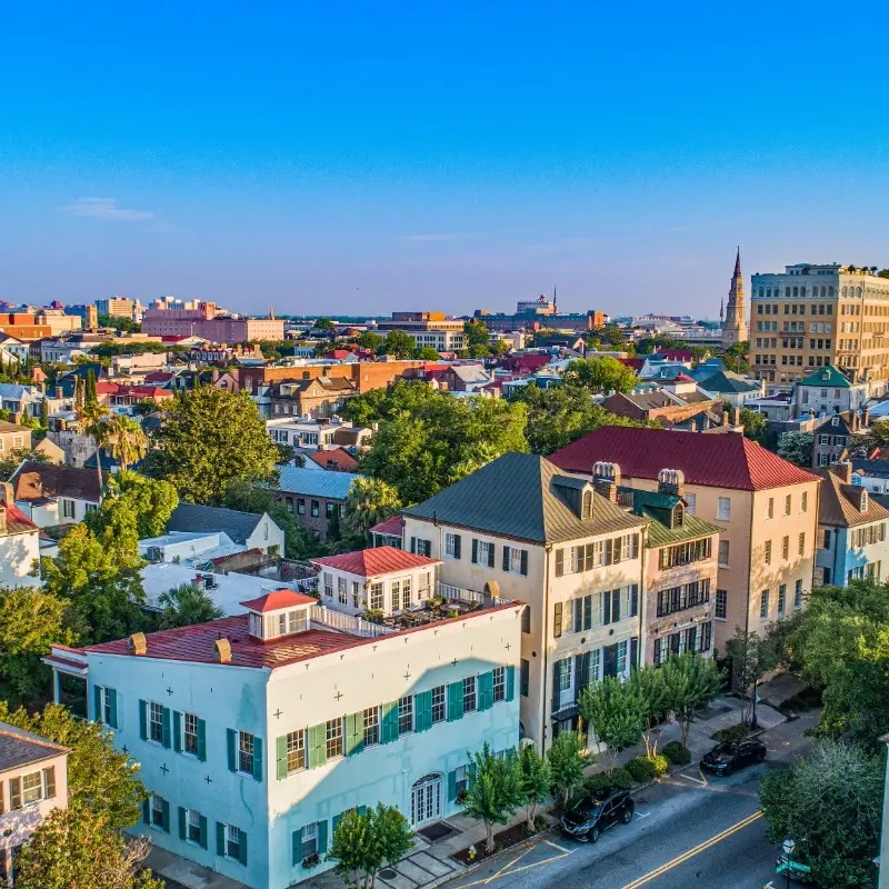 Rainbow Row in Charleston South Carolina SC