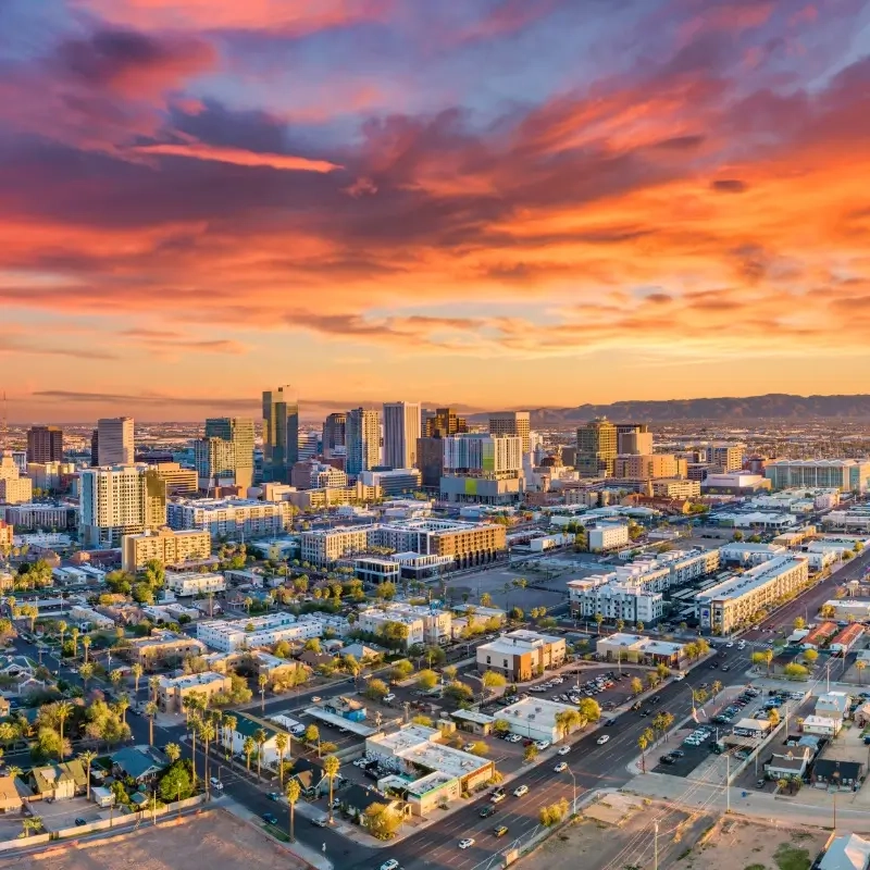 Phoenix, Arizona, USA Downtown Skyline Aerial