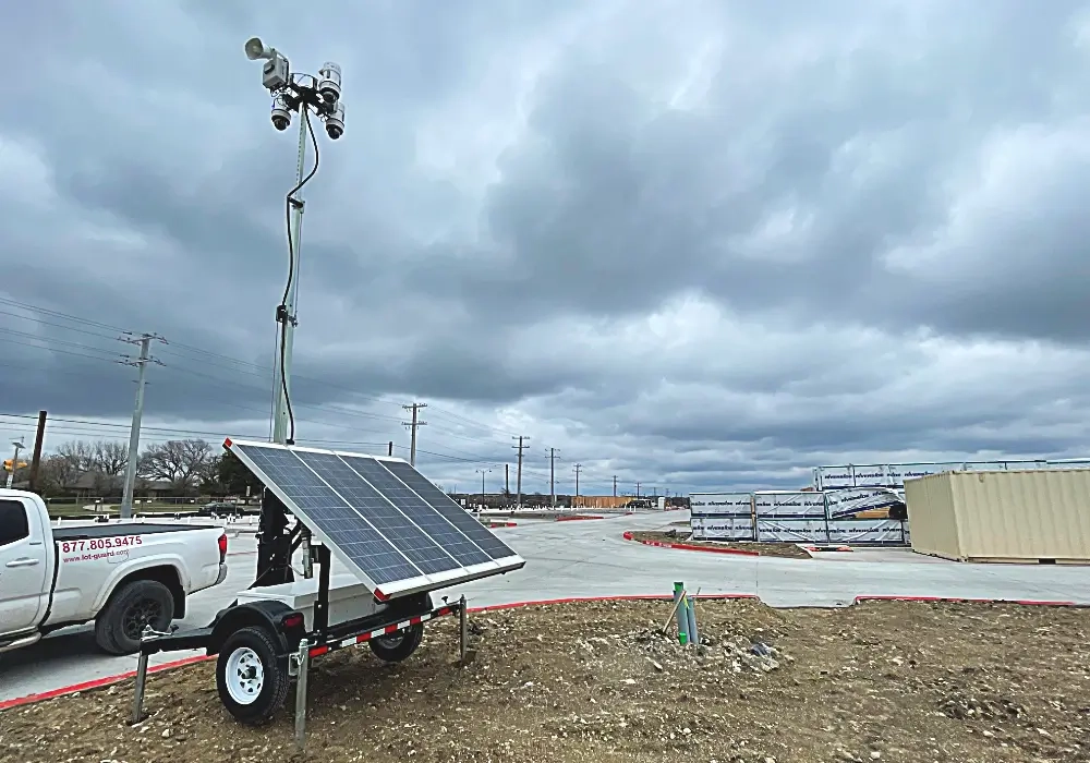 Solar Surveillance Trailer in a bad weather surrounding
