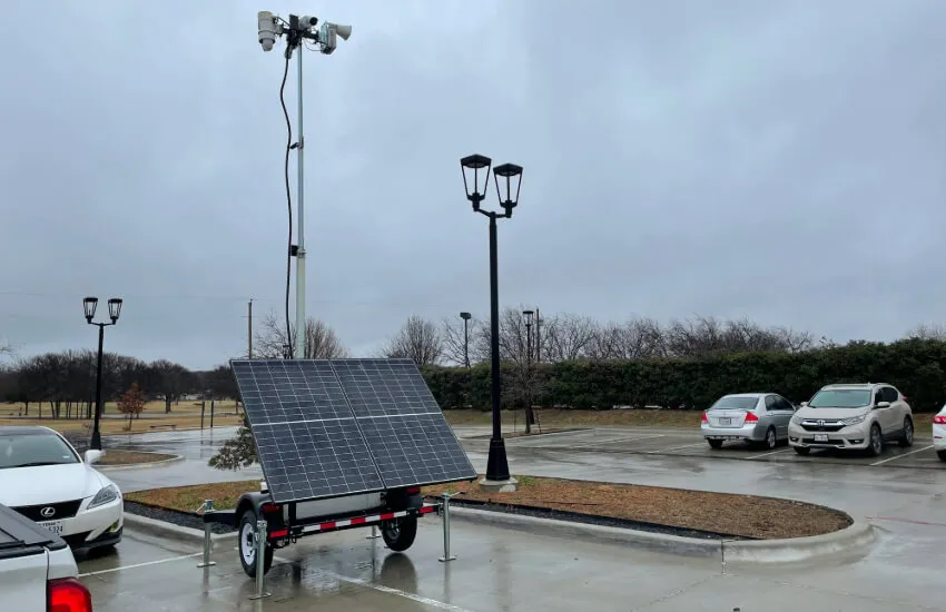 Mobile LotGuard Solar Trailer in Parking Lot